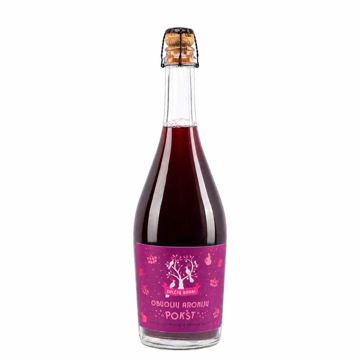 JUS DE POMME-ARONIA GAZEUX "POKŠT", 750ml.