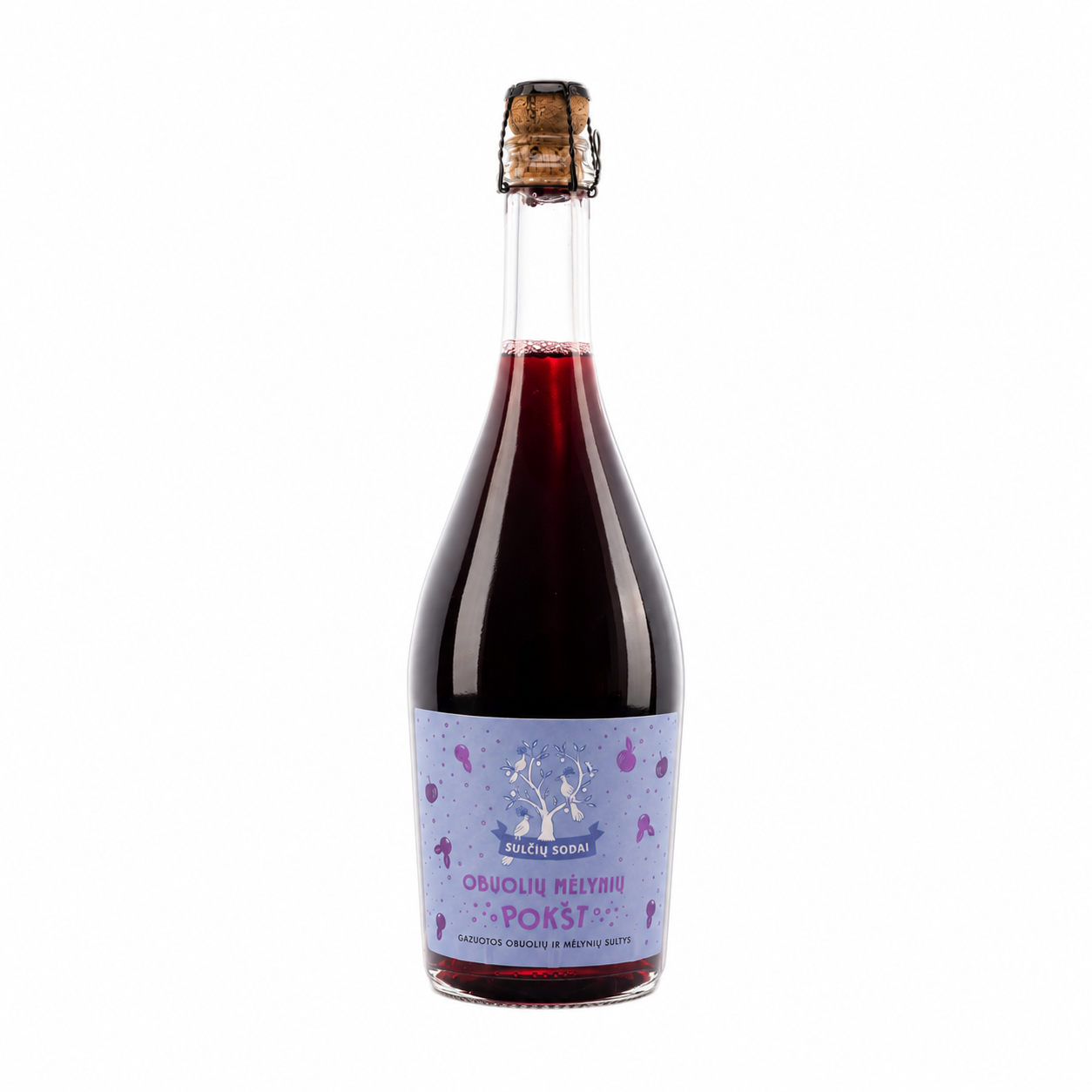 JUS DE FRUITS GAZEUX « POMME MYRTILLE POKŠT », 750ml