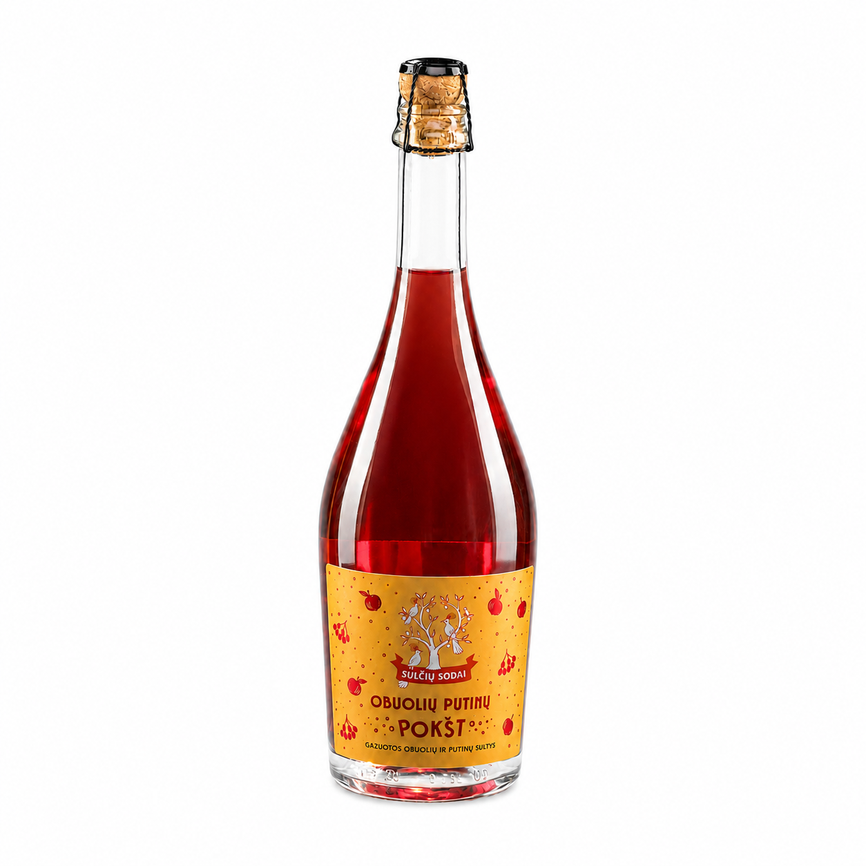 JUS DE FRUITS GAZEUX "OBUOLIŲ PUTINŲ POKŠT", 750ml.
