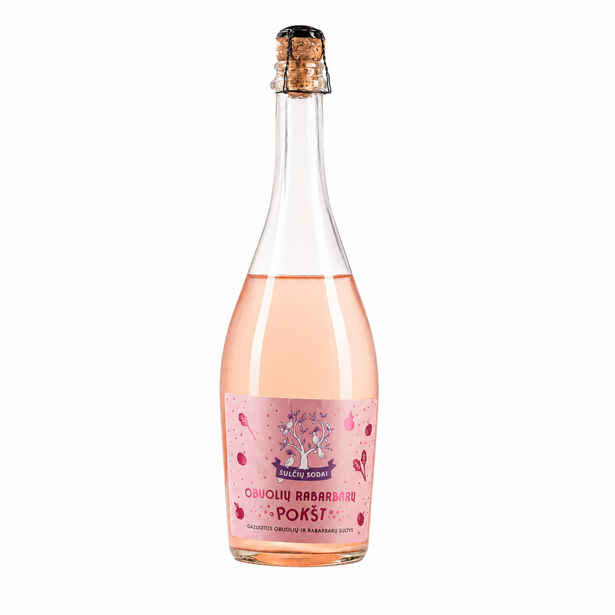 JUS DE POMME RHUBARBE GAZEUX "POKŠT", 750ml.