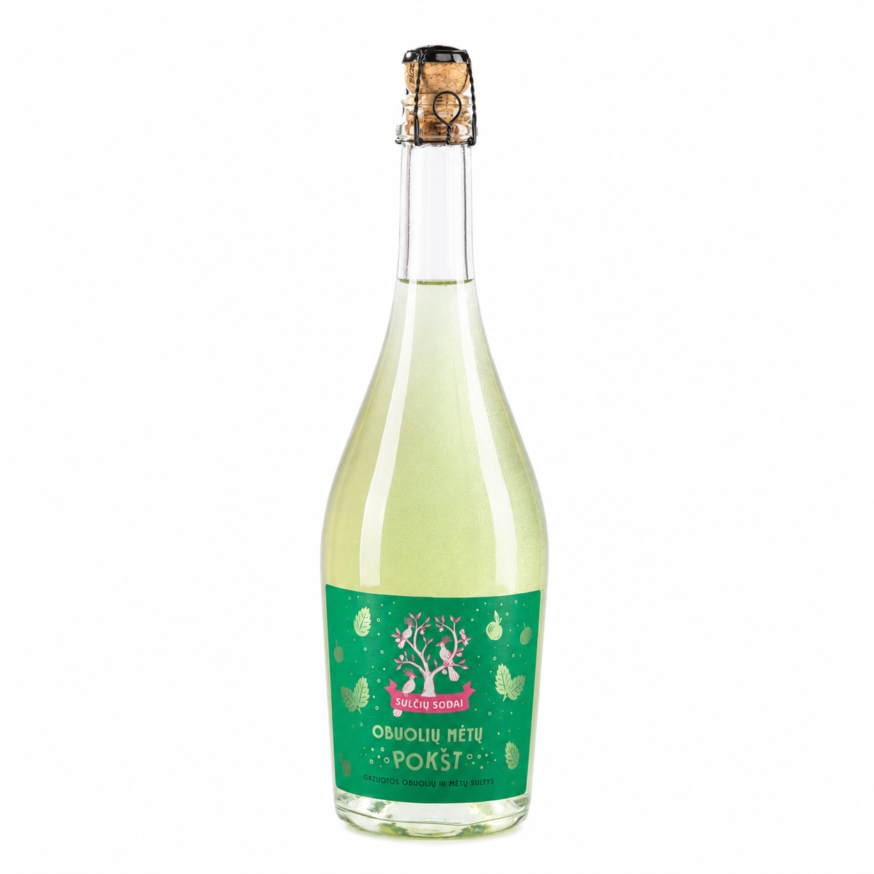 JUS DE POMME GAZEUX "OBUOLIŲ MĖTŲ POKŠT", 750ml.